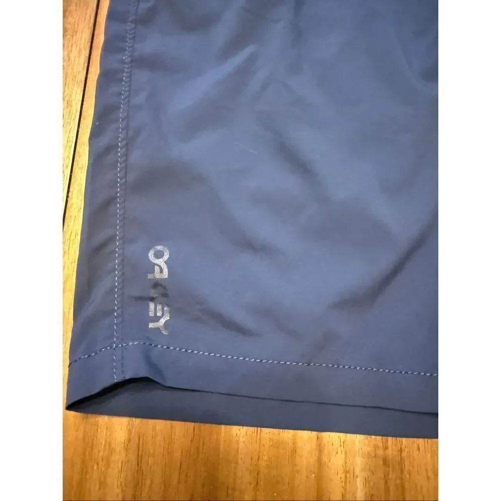 Oakley Board Shorts Mens 36 Navy Blue Surf Swim Trunks Pockets Drawstring
